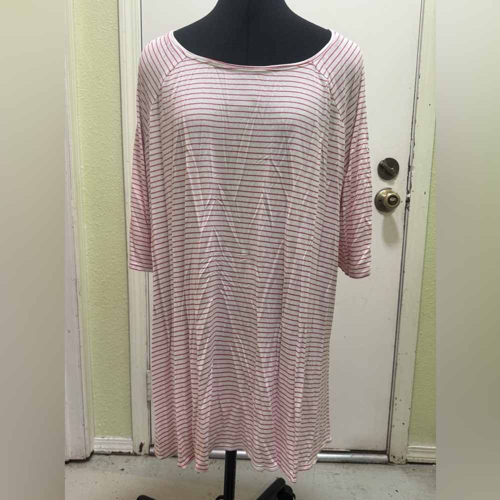 Terra & Sky Pink and White Striped Blouse